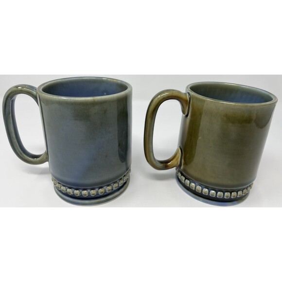 Set of 2 Vintage Wade Pottery Irish Glazed Porcelain Coffee Mugs Tea Cups - Picture 2 of 4